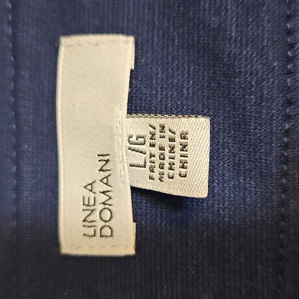 Linea Domani Jacket Large Gold Grommet Trim Navy Blue‎ Career Work,Large - Picture 4 of 8
